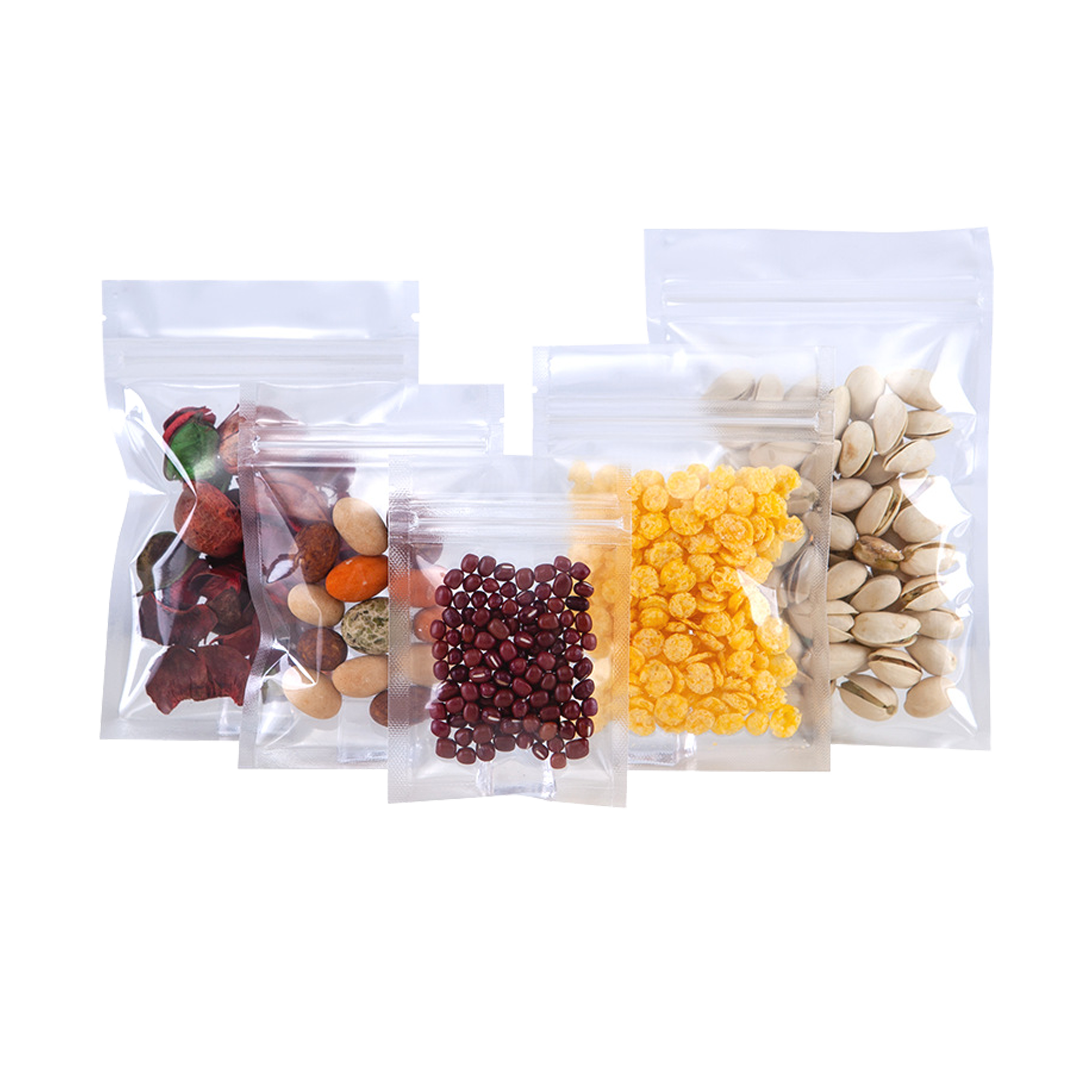 All Clear 3 Side Seal Pouches, Flat Pouch Bags, Various Sizes, with Zipper (1000pcs)