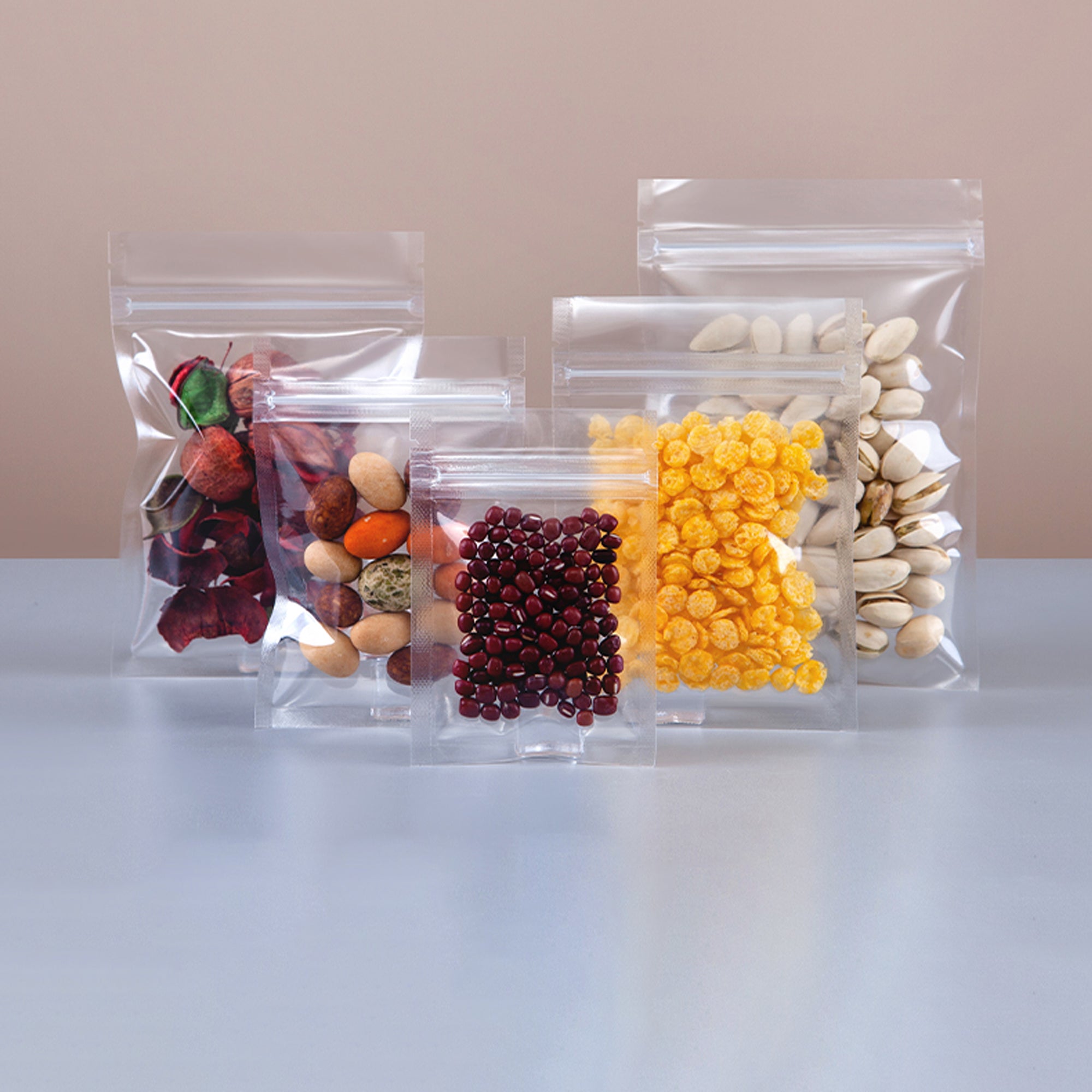 All Clear 3 Side Seal Pouches, Flat Pouch Bags, Various Sizes, with Zipper (1000pcs)