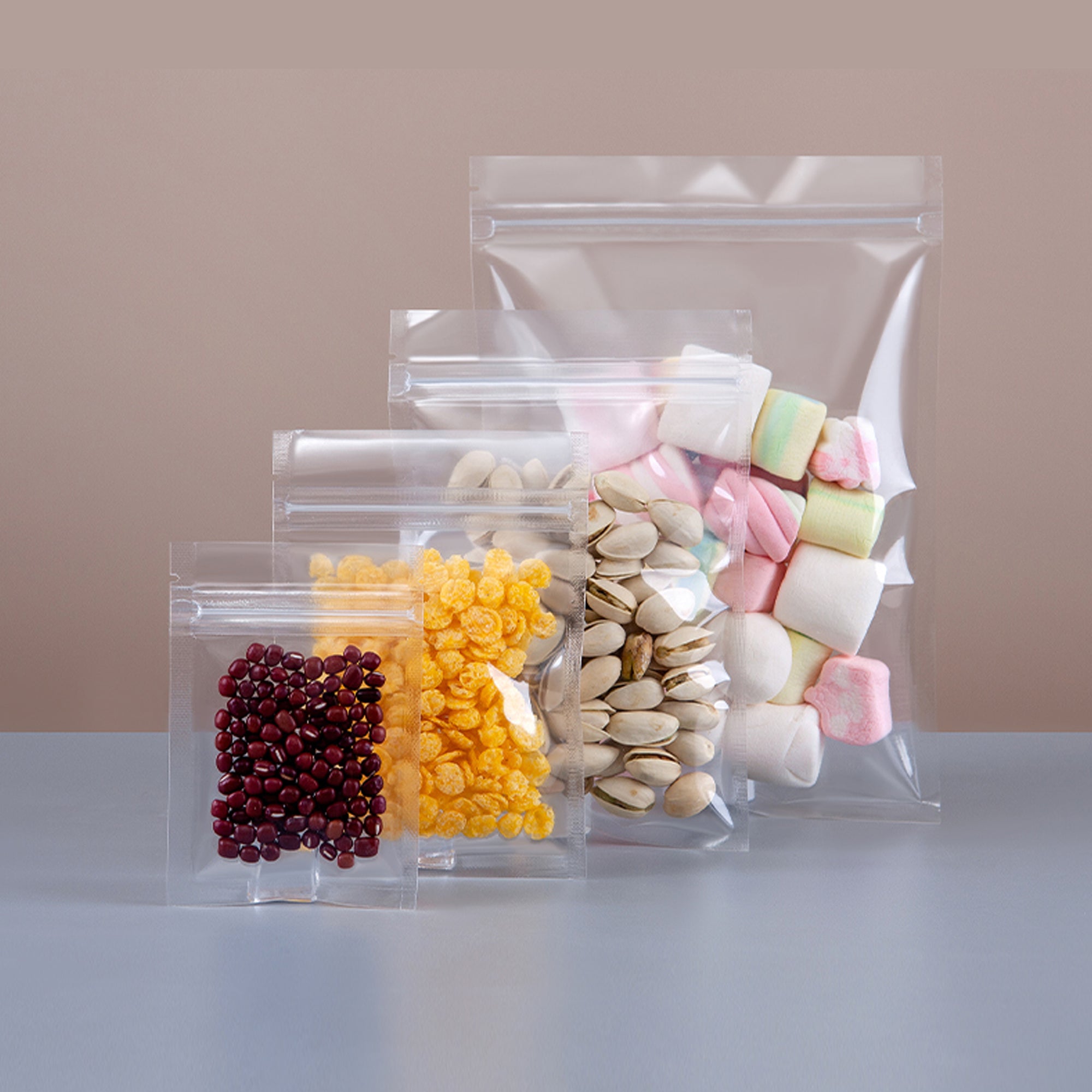 All Clear 3 Side Seal Pouches, Flat Pouch Bags, Various Sizes, with Zipper (1000pcs)