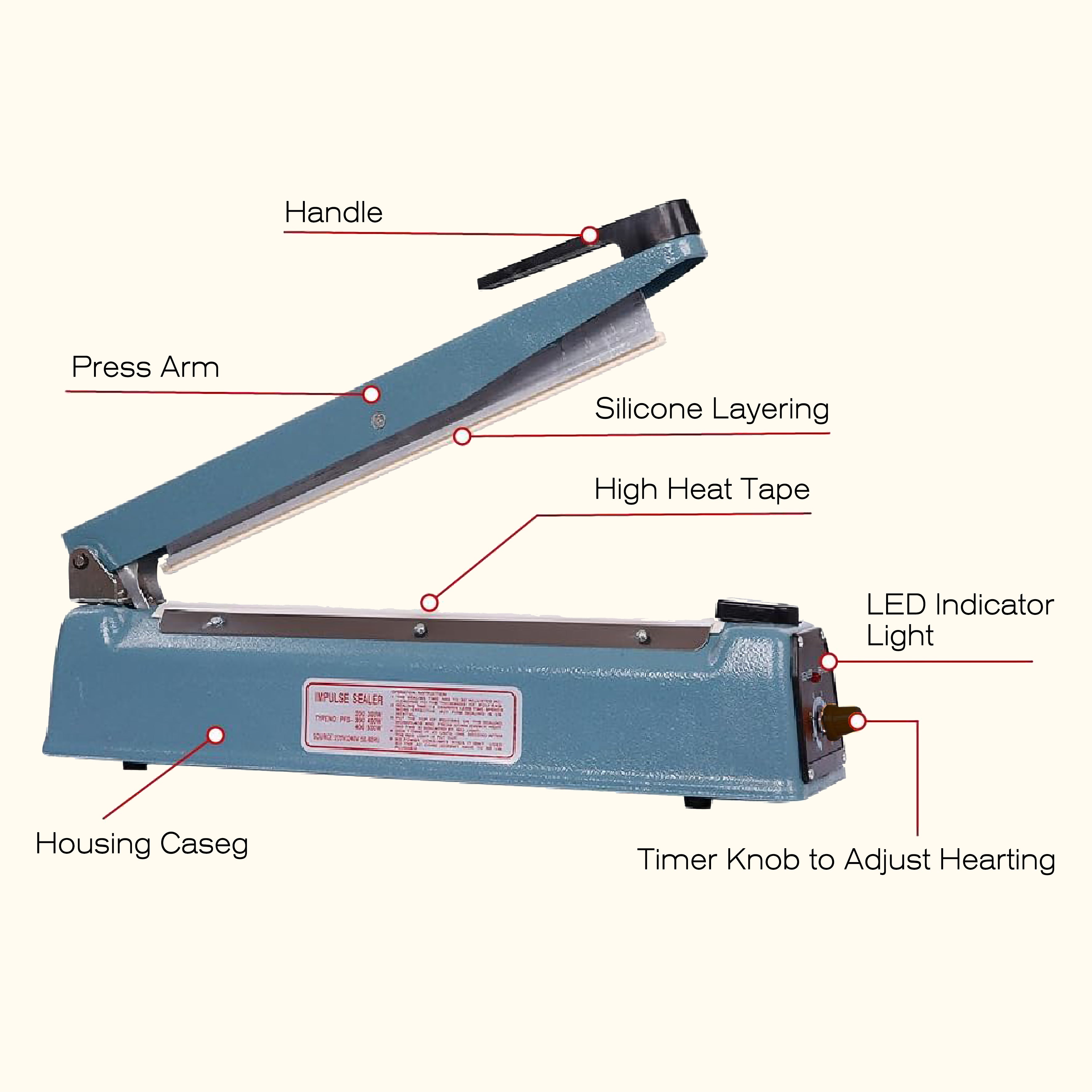 Reliable 300mm Impulse Heat Sealer Sealing Machine – Perfect for Plastic Bags, Pouches, and Industrial Packaging Needs
